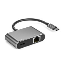Adaptador USB C A Ethernet de 1000 Mbps, Puerto de Carga Tipo C PD3.0, Adaptador de Red Tipo C A RJ45, Adaptador de Red LAN para PC.