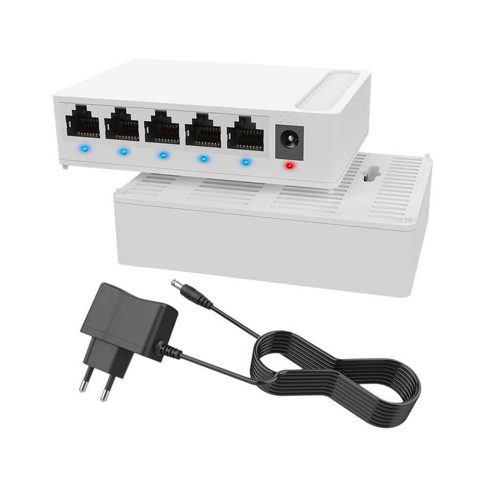5 Port 1000Mbps Network Ethernet With Vlan 5V Power Supply Home Network Splitter For Office Home Eu Plug 6133053043831