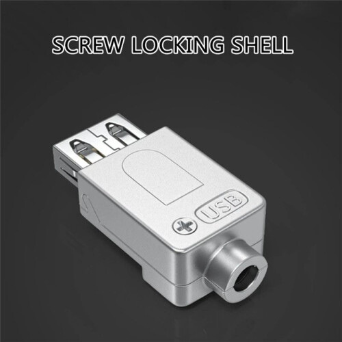 USB2.0 Solderless Adapter Metal Case USB 2.0 Terminal Block Data Connector USB Screw Terminal Board Plug Female 1