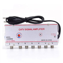 Cable TV Splitter Amplifier 20dB Digital TV Antenna Signal Booster Home Tv Equipments 45Mhz to 860MHz 1 in 6 Out EU Plug