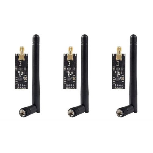 NRF24L01+PA+LNA Wireless Transceiver RF Transceiver Module 1100-Meter Long-Distance with Antenna 3Set