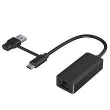2-in-1 1000Mbps Network Card USB Type-C to RJ45 Adapter USB 3.0 Network Card Converter for PC Laptop