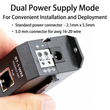 New DIN Rail Single Port 2.5 Gigabit PoE Injector 802.3af/At/Bt to 90W Output PoE++ for PTZ IP Cameras High-End AP