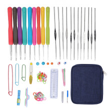 Water Resistant Material Crochet Hook Storage Case Knitting Accessories Case Portable Organizer Double Layers Design Multi Pocket Storage