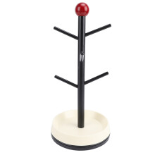 Cup Drying Rack Stand with Drain Tray, ABS & Wood, 30x15cm