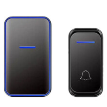 Waterproof Wireless Doorbell Button Receiver Remote Intelligent LED Light Home Door Bell Wireless Chime US Plug