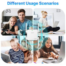 Fenvi AX1500 Répéteur WiFi 6 Double Bande 2,4 GHz/5 GHz, Amplificateur de Signal Sans Fil pour la Maison et le Bureau, Prise UE