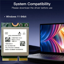 MT7927 Placa WiFi7 2.4G/5G/6G Tri-Band 8774M Placa WiFi Sem Fio MT7927 Placa de Rede Sem Fio Gigabit  5.4