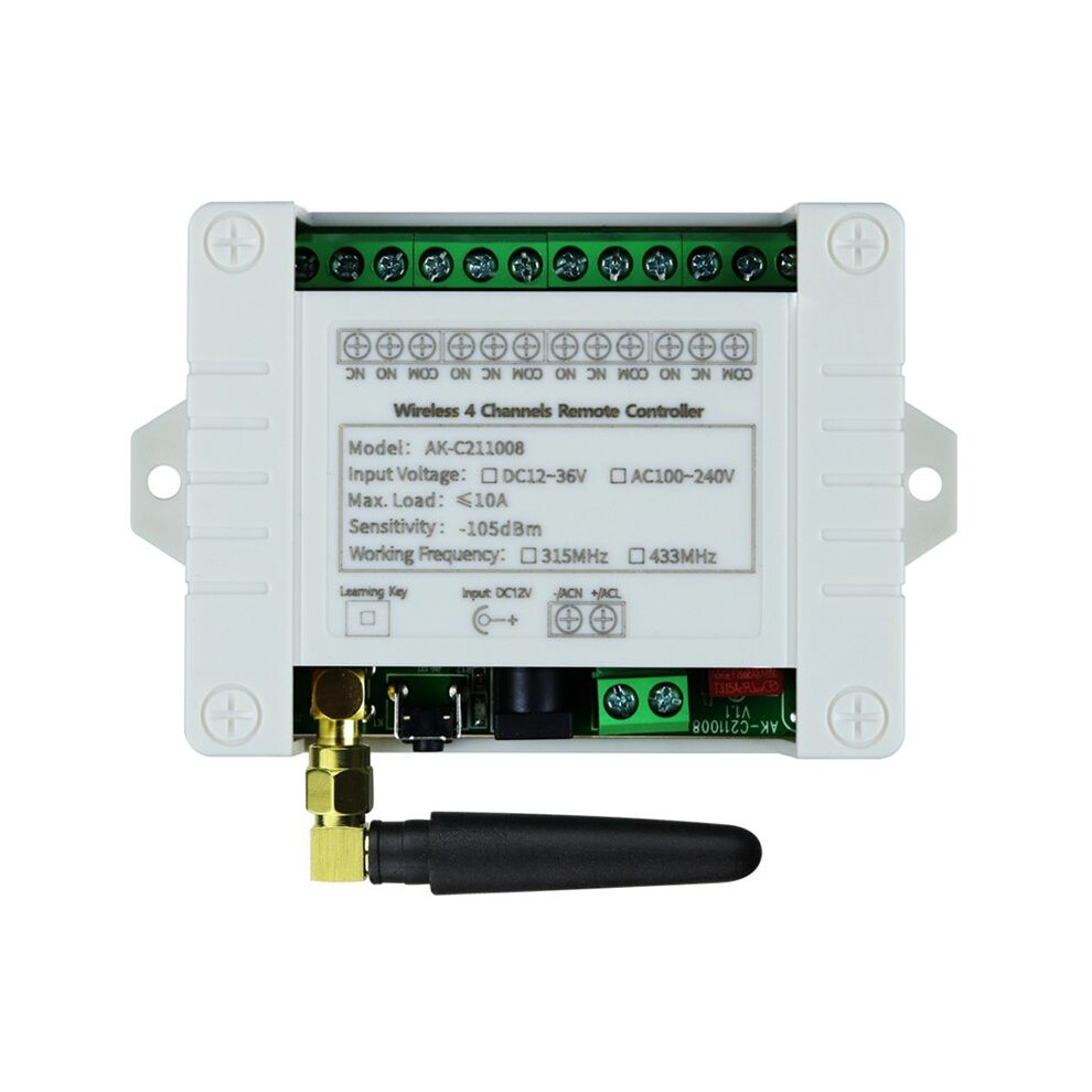 Dc12-36V Wireless 4Ch Remote Controller Led Relay Output Radio Rf Remote Control 433Mhz Receiver Light 4711205571047