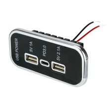 12/24V Billaddare PD3.0 Dubbla USB-Uttag för Motorcykelbilar ATV Båt RV Buss Strömadapteruttag