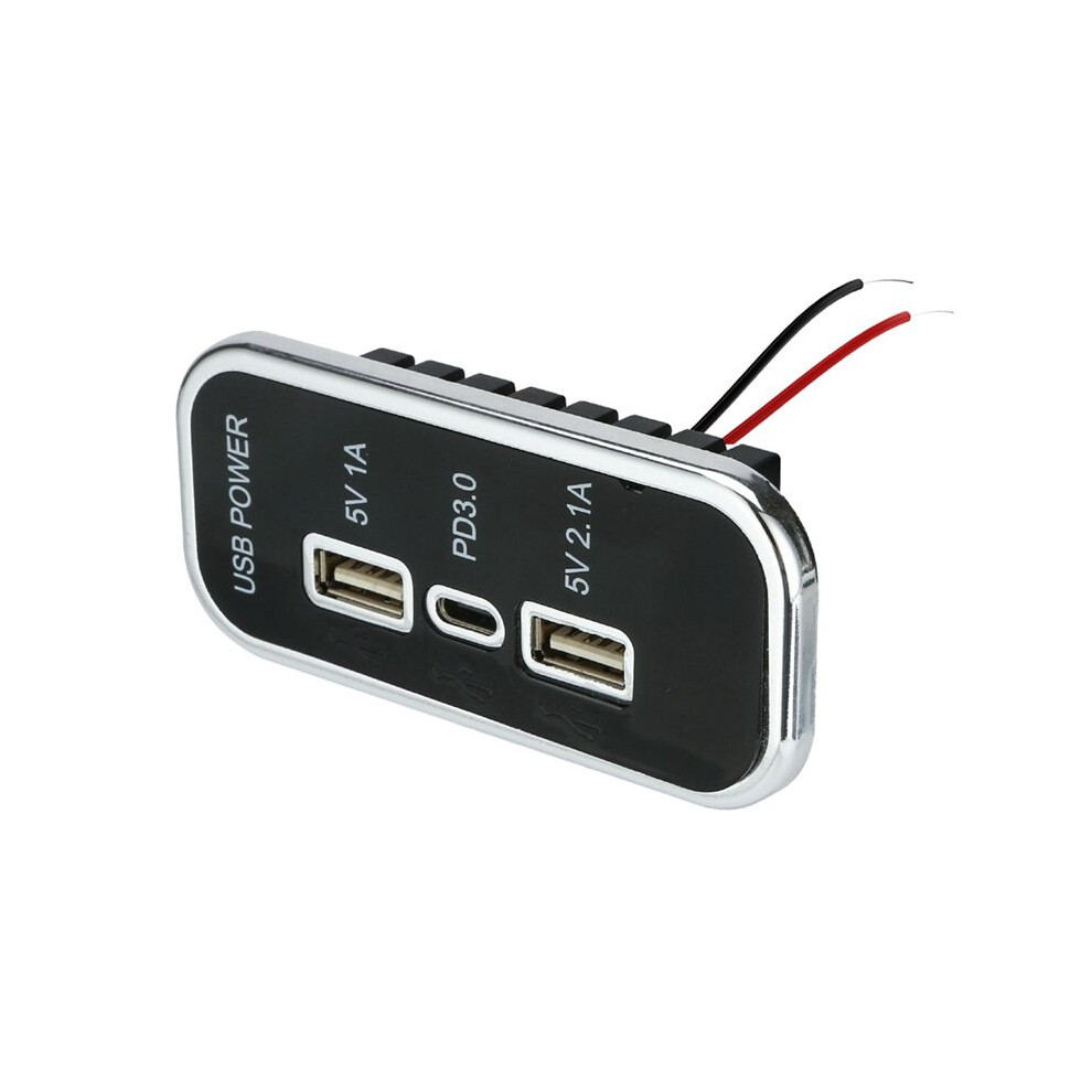 12/24V Car Charger Pd3.0 Dual Usb Socket For Motorcycle Auto Truck Atv Boat Rv Bus Power Adapter Outlet 6033988327023