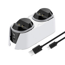 Caricabatterie Rapido Doppio per Stazione di Ricarica Controller per PS5 Base di Ricarica Dock Station con Indicatore LED per PS5 Dualsense
