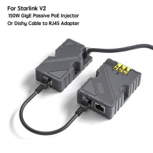 For Starlink Dishy Cable Adapter to RJ45 and 150W GigE Passive PoE Injector for Starlink V2 to PoE Injector