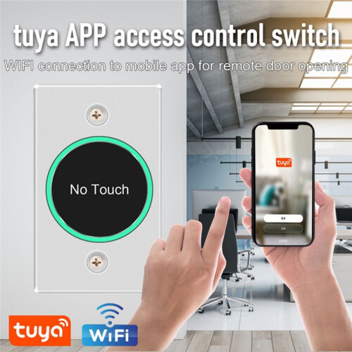 Tuya Wifi   Door Exit Push Release Button No Touch Infrared Induction for Access Control Remote Control A 2