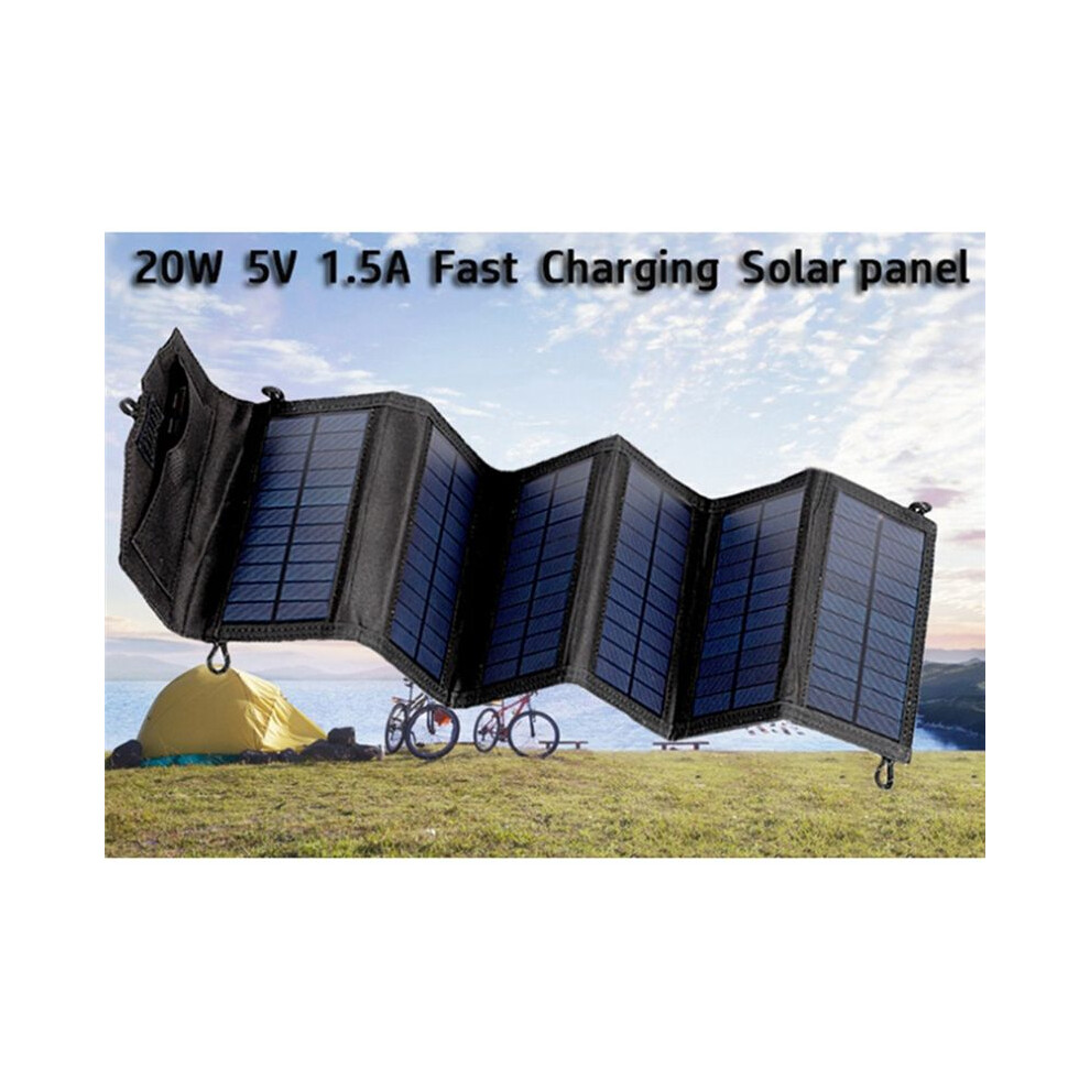 20W Portable Polysilicon Solar Panel Charger Usb 5V Foldable Solar Panel For Phone Charge Power Bank For Hiking 4713813625167
