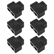 2 Port RJ45 Splitter Adapter LAN Network Ethernet Extender Connector Plug Lot 6St
