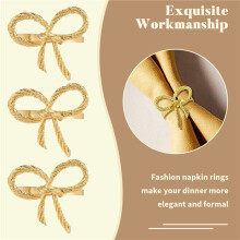 Butterfly Napkins Rings Set of 6, Gold Napkin Rings Holder for Wedding Christmas Family Gathering Table Decoration.