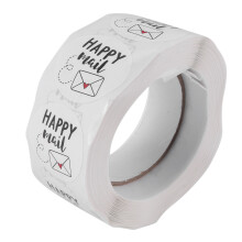 Happy Mail Danke Roll Aufkleber für die Verpackung Versiegelung Gruß Karten Umschlag Siegel Beutel 1 Zoll Runde 500 Aufkleber