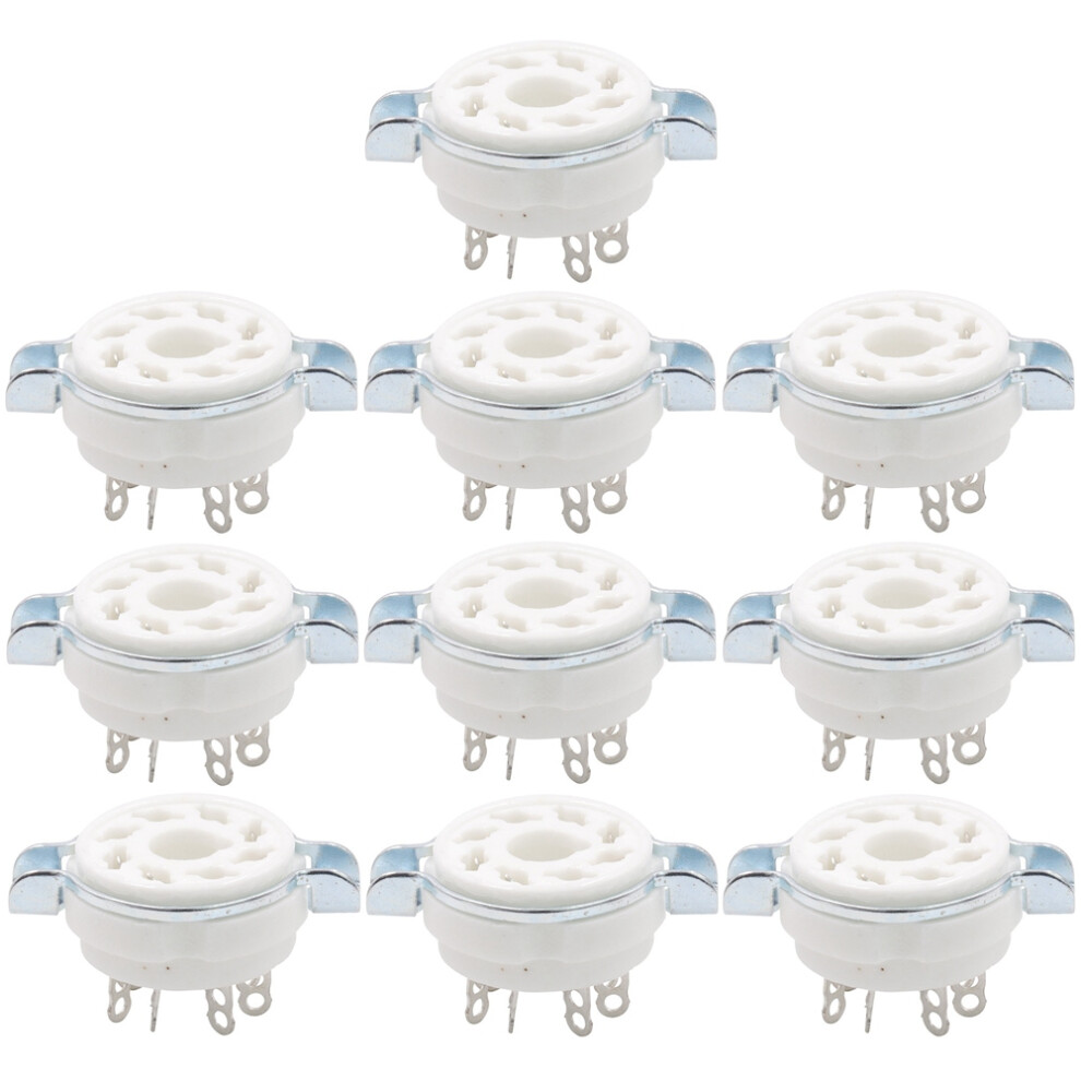 10Pcs Chassis Mount 8 Pin K8a Octal Ceramic Tube Sockets For Kt88 Kt66 6Sn7 5Ar4 Gz34 5881 6V6 5U4g 6550 6J7 Gzc8-1 4713374416679
