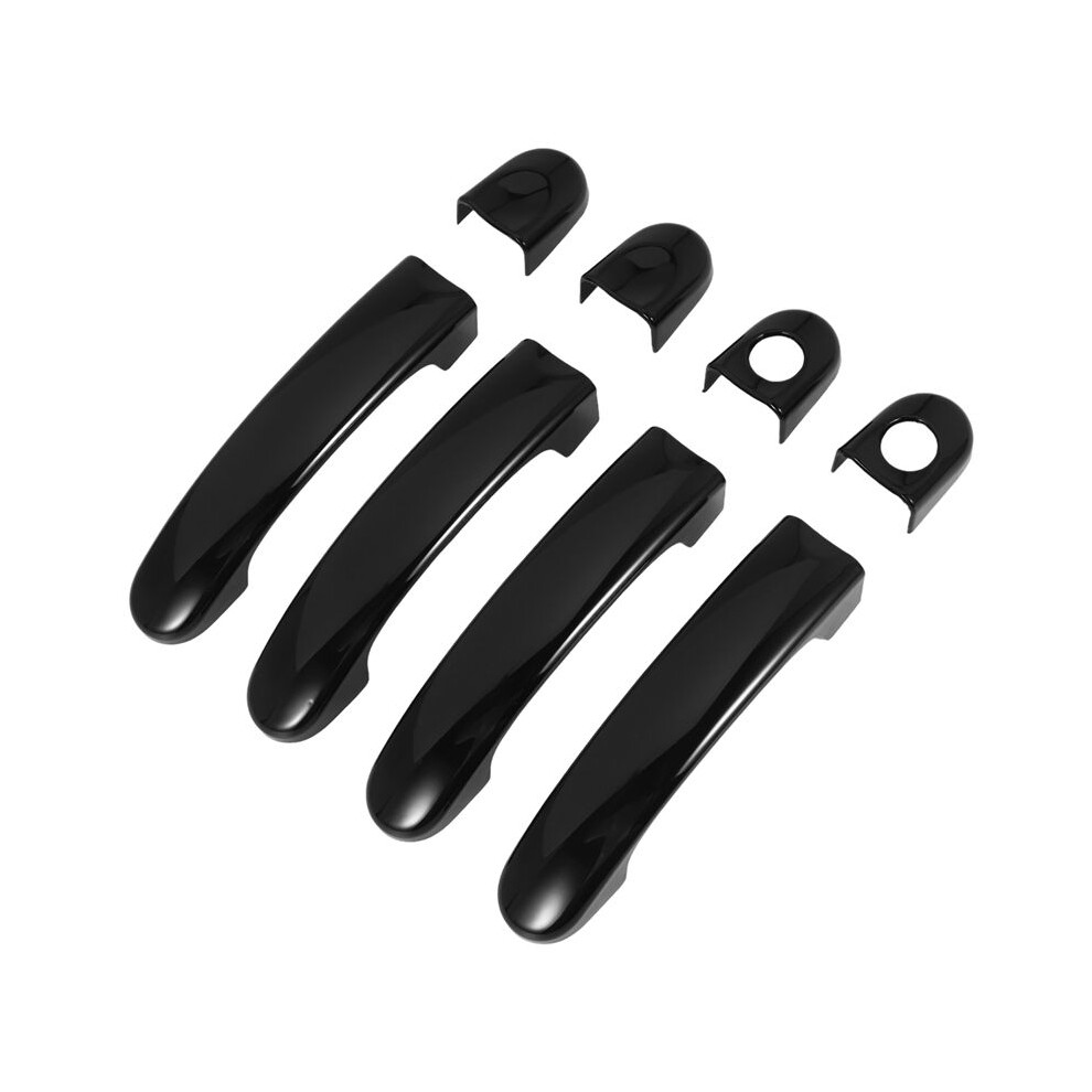 8Pcs Set Abs Chrome Door Handle Covers Trim For Transporter T5 T6 Caddy Van 2003-2015 Gloss Black 4712804164104