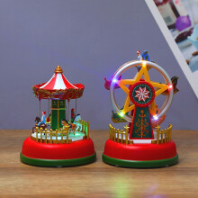 NoëL Musique éClatante Carrousel Roue Cadeaux de NoëL Cadeaux de RéVeillon de NoëL Ornements de NoëL DéCoration de la Maison Cadeaux B