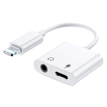 Headphone Adapter for 2 in 1 to 3.5‑Mm Headphone Connection Adapter for 12/12 Pro/11/11Pro/SE/8/7/6