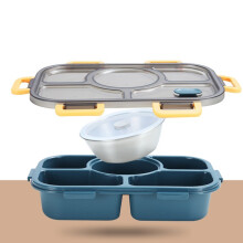 Bento Lunch Box, 5-Komorowy Pojemnik na żYwność z Miską na SałAtkę, Szczelne Pojemniki na SałAtkę do Biura, SzkołY