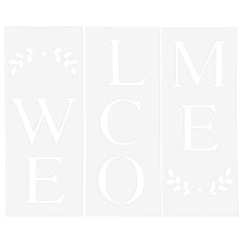 Welcome Sign Stencil, Large Letter Stencils for Painting Wood Reusable Porch Sign and Front Door Vertical Decorating