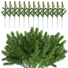120 Pieces Artificial Pine Needles Branches Christmas Fake Pine Branches Greenery Christmas Tree Branches DIY Garland