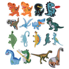 17 PCS Dinosaur Ironing Patch Embroidered Sewing Patches Sew  Applique Decorative for Jackets T-Shirt Jeans Clothing