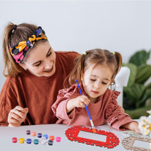 18 PCS Unfinished Blank Wooden  Picture Frames with Lanyard for Kids DIY Painting Display Photo Hanging Decoration