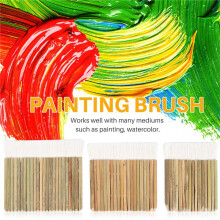 3 Size Sheep Hair Hake Brush Bamboo Handle Soft Brush Latex Paint Brush for Pottery Painting Drawing Drafting