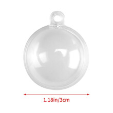 New Transparent Openable Plastic Christmas Decoration Transparent Bauble Decoration Gift Box 3CM