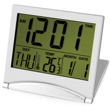 RéVeil de NuméRique Horloge à Affichage Grand Nombre Portable à Piles avec TempéRature 12 / 24H Petite Horloge de Bureau