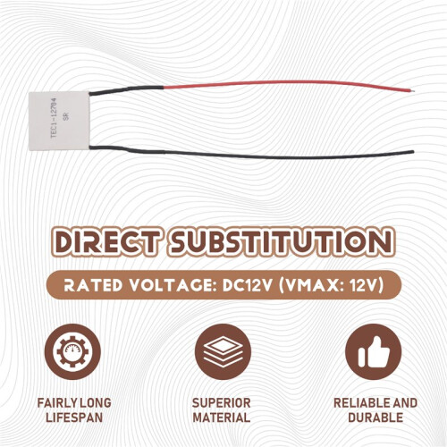 TEC1-12704 Raffreddatore Termoelettrico Peltier 30Mmx30Mm TEC1 12704 Elements Module 12V4A Cooling Peltier 1