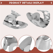 12 Pcs Steel Finger Picks Set,Metal Finger Picks Adjustable Bass Finger Picks for Guitar, Banjos and Other Instruments