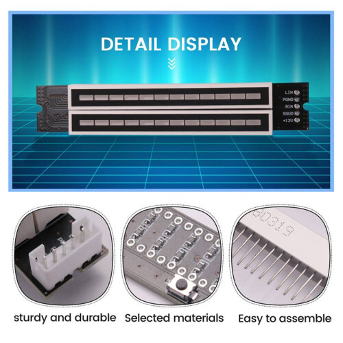 Dual 12 Level Indicator VU Meter Stereo Amplifier Board Adjustable Light Speed Board with AGC Mode, DIY KITS 2