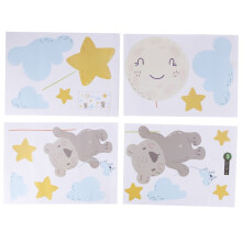 Fliegender BäR Wand Aufkleber Aquarell Kinder Zimmer Wand Tattoos DIY Karikatur Tier Neutral Wand Dekoration für Kinder Zimmer