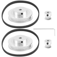 2 Sets van 2GT Timing Wielen 20 & 60 Tanden 5Mm Boring Aluminium Timing Katrol 2 Stuk Set Lengte 200Mm Breedte 6Mm Riem