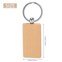 12 PièCes SéRies Porte-CléS en Bois Vierge Porte-CléS Rectangle éTiquettes Porte-CléS en Bois Porte-CléS pour Bricolage Artisanat