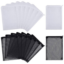 16 PeçAs Sacos de Filtro de MíDia de Malha de AquáRio, Sacos de Malha de Filtro de MíDia de NáIlon com ZíPer (Para Carbono Particulado), Bolas