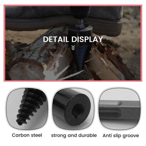 Removable Firewood Log Splitter Drill Bit, Wood Splitter Drill Bits Split Drilling Tools Drill Bit Wood Chopping Bit 1