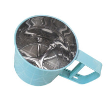 Stainless Steel Flour Sifter Blue, Corrosion-Resistant, Handheld 150g