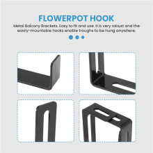 1 Paire de Crochets pour Pot de Fleurs, Crochets Suspendus pour Balcon, Supports de Support de JardinièRe, Crochets en Fer, Crochet RéGlable en