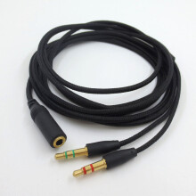 Earphone Cable Headphone Adapter Splitter Headset Microphone for Electra/Kraken PRO 7.1 V2/Hamme