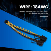 18AWG 8Pin to Dual 8Pin(6+2) Power Cable GPU Power Cable for K80 M40 M60 P40 P100 ,20CM