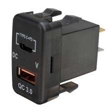 Auto Type-C+PD QC3.0 Oplader Dubbele USB-Adapter Dashboardaansluiting Voltmeter voor Landcruiser Prado Hiace RAV4