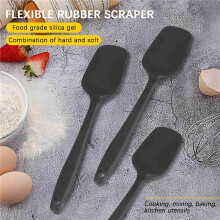3 Pcs Silicone Spatula Black High Temperature Resistant Bpa-Free Rubber Spatula Cooking and Baking Kitchen Spatula