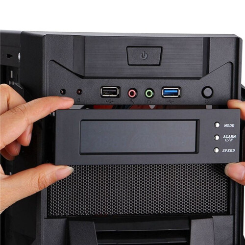 5.25Inch Fan Speed Controller Computer Case Fan Thermostat Perpetual Calendar Screen Display Drive Bay for Computer Case 2