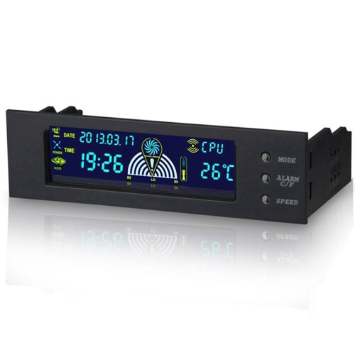 5.25Inch Fan Speed Controller Computer Case Fan Thermostat Perpetual Calendar Screen Display Drive Bay for Computer Case 1